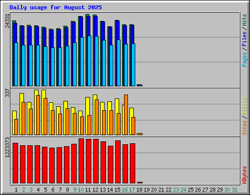 Daily usage for August 2025