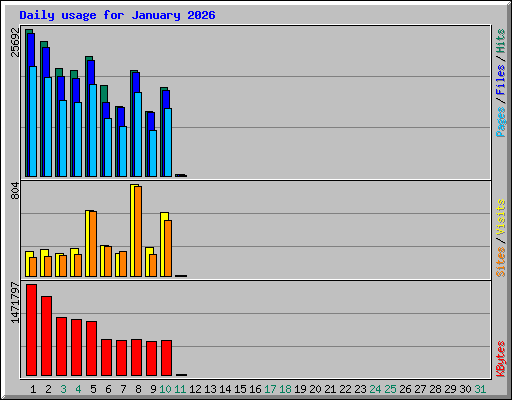 Daily usage for January 2026