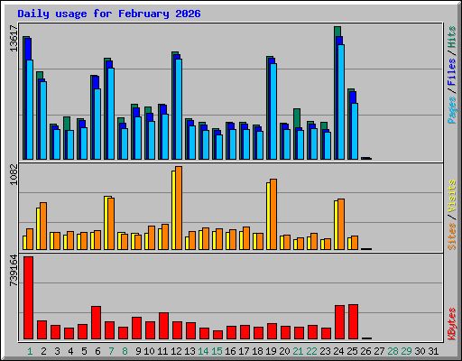Daily usage for February 2026