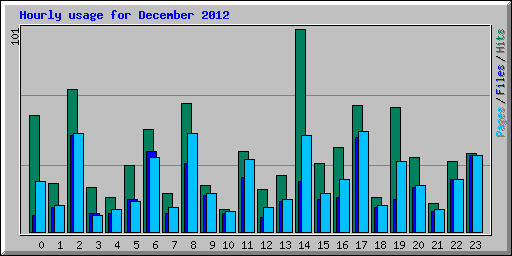 Hourly usage for December 2012