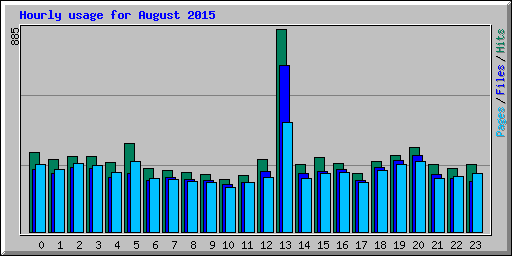 Hourly usage for August 2015