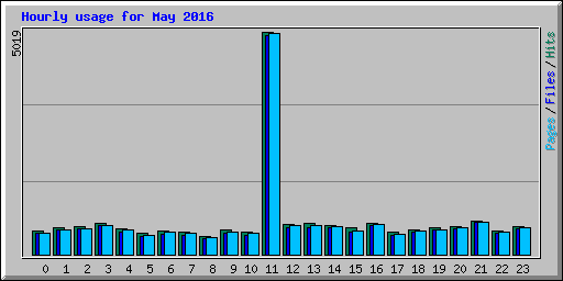 Hourly usage for May 2016