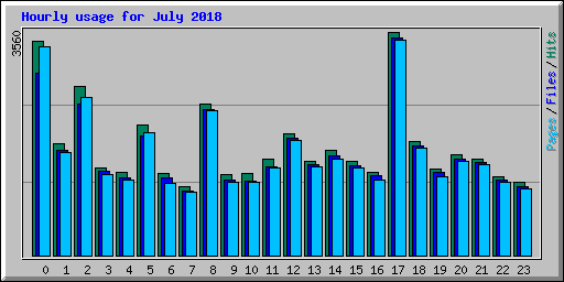 Hourly usage for July 2018